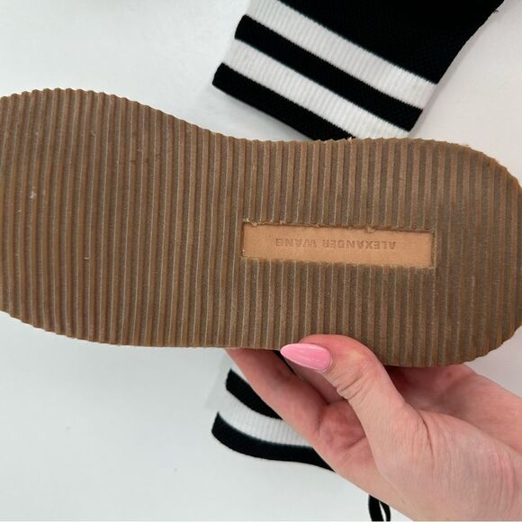 Alexander Wang Dylan High Ankle Sock Espadrilles Booties Black Sneaker Size 38 - Picture 9 of 11